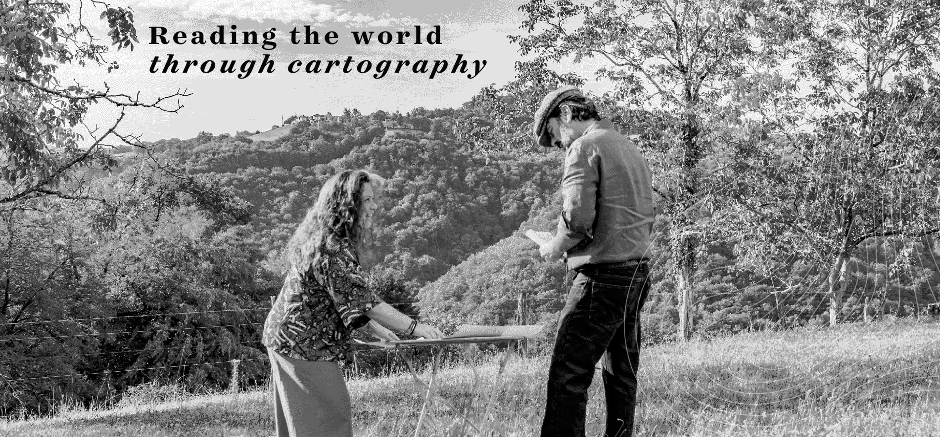 Alexandre Verhille and Sarah Tavernier, founders of Atelier Cartographik, in the Lot, France