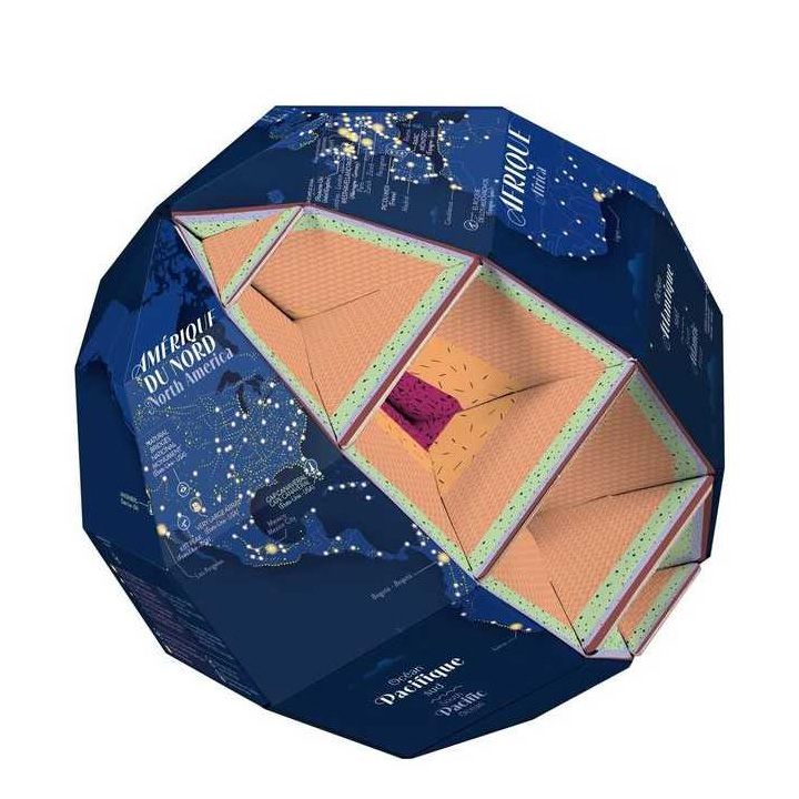 3D Illustrated Globe — La Terre la nuit | Atelier Cartographik